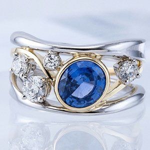 🎁Fashion Wave Stackable Beautiful Royal Blue Zircon Ring for Women, PD213